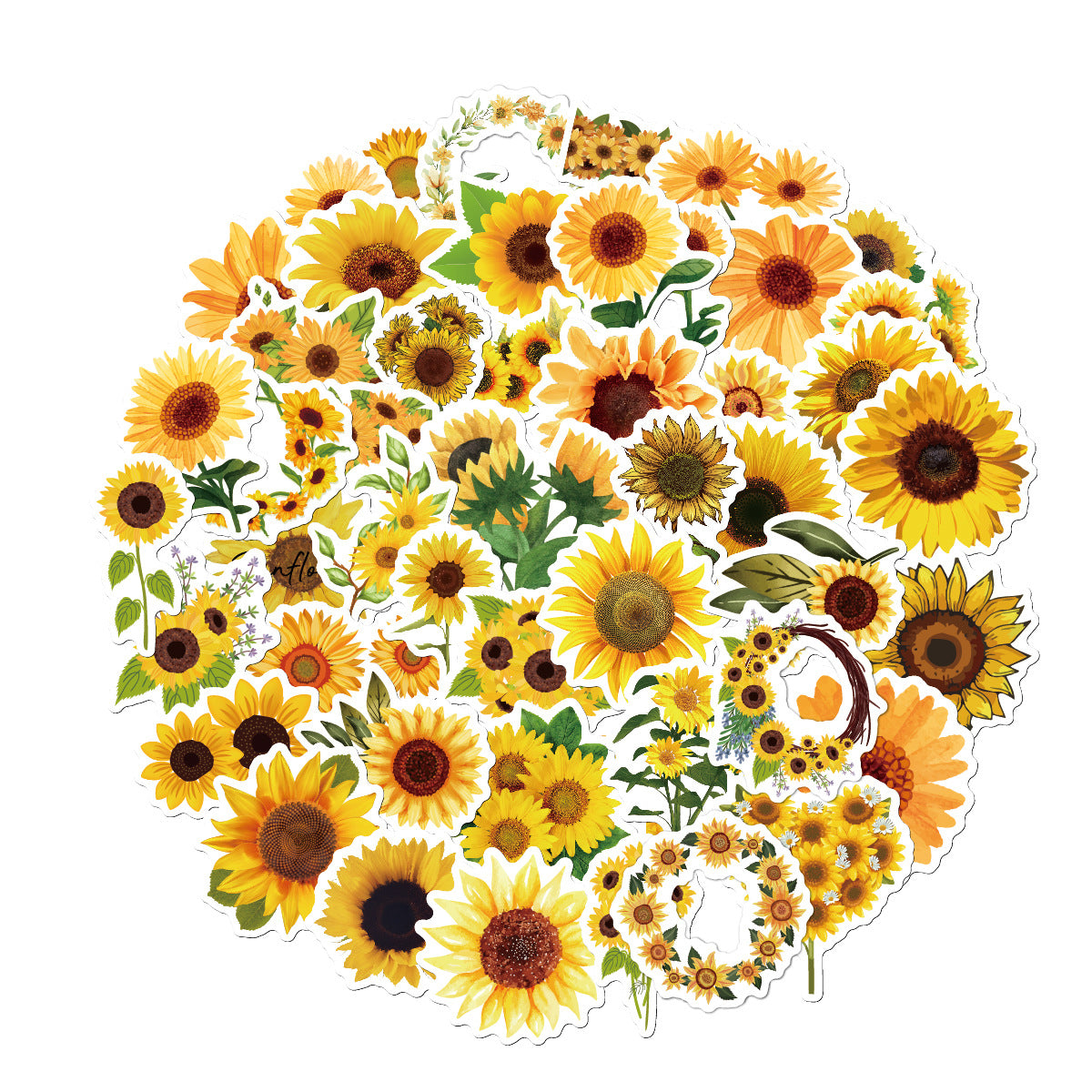 Wholesale 50pcs/pack Sunflower Stickers